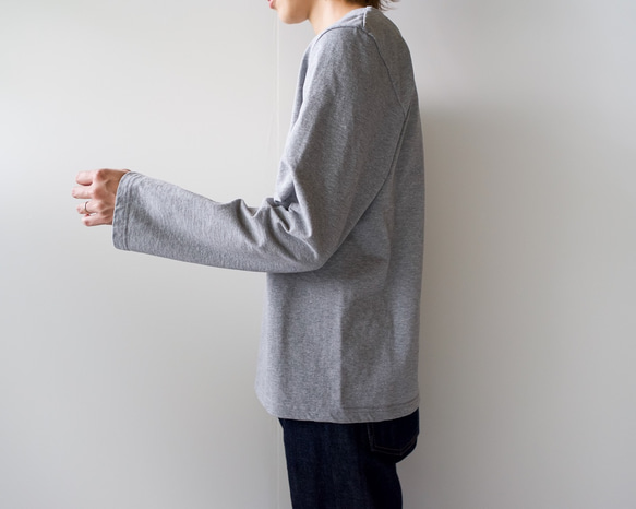 pablo cotton/center back long sleeve tshirt /gray/size1 6枚目の画像