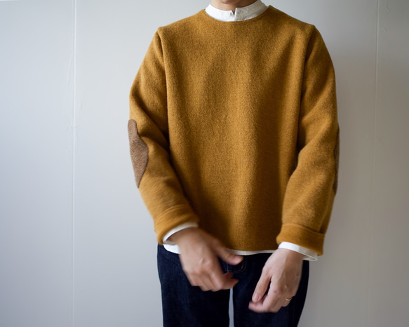 elbow patch knit/vintage brown 4枚目の画像