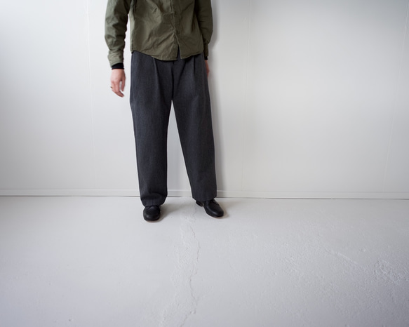 cotton wool/tuck pants 1枚目の画像