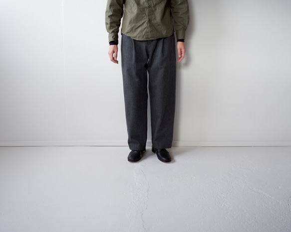 cotton wool/tuck pants 3枚目の画像