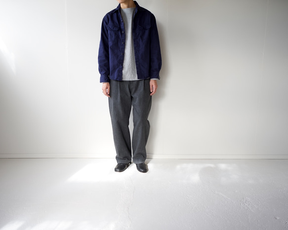 cotton wool/tuck pants 4枚目の画像