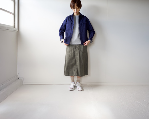 size1/コットンオックスワークシャツ/navy 10枚目の画像