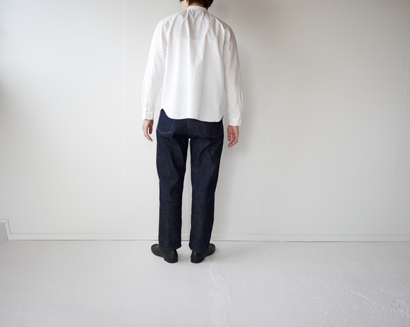 weather cloth cotton linen/raglan shirt/white 4枚目の画像