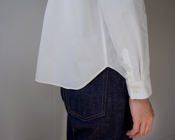 weather cloth cotton linen/raglan shirt/white 6枚目の画像