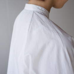 weather cloth cotton linen/raglan shirt/white 7枚目の画像