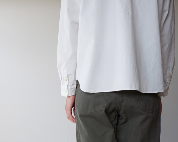 weather cloth cotton linen/raglan shirt/white 8枚目の画像