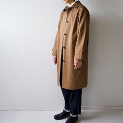 twill cotton/bal collar coat/brown 4枚目の画像