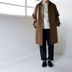 twill cotton/bal collar coat/brown 6枚目の画像