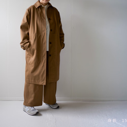 twill cotton/bal collar coat/brown 7枚目の画像