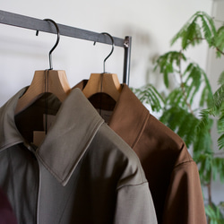 twill cotton/bal collar coat/brown 10枚目の画像