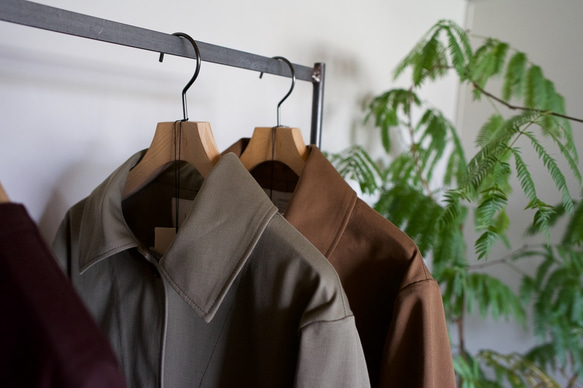 twill cotton/bal collar coat/brown 10枚目の画像