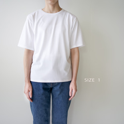 綿シルク5部袖t/white/size1・2 3枚目の画像