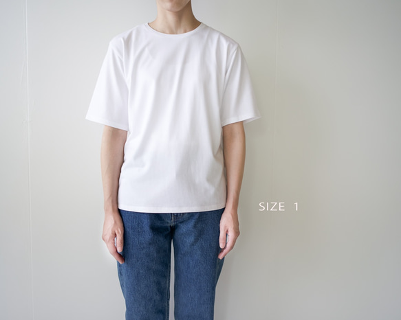 綿シルク5部袖t/white/size1・2 3枚目の画像