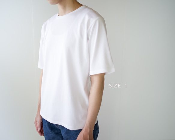 綿シルク5部袖t/white/size1・2 6枚目の画像