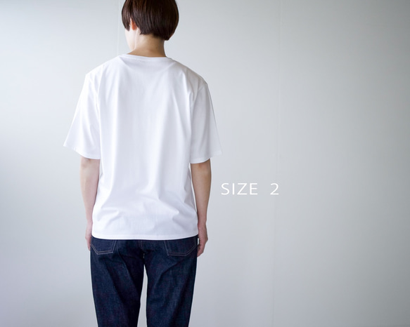 綿シルク5部袖t/white/size1・2 7枚目の画像