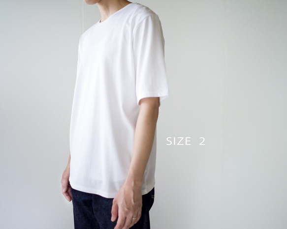 綿シルク5部袖t/white/size1・2 8枚目の画像