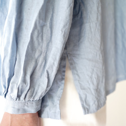 canvas washer french linen/gather blouse/size1/light blue 3枚目の画像