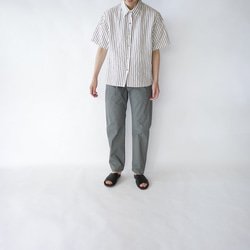 original cotton linen/ short sleeve shirt/white 2枚目の画像