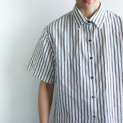 original cotton linen/ short sleeve shirt/white 10枚目の画像