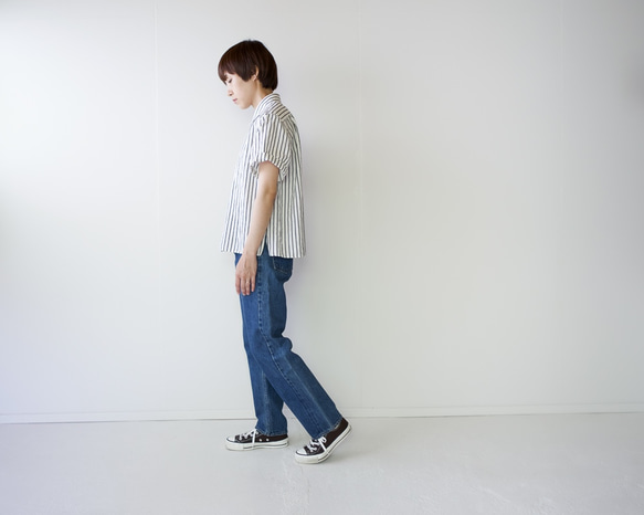 original cotton linen/ short sleeve shirt/white 6枚目の画像