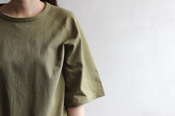 ラグラン6分袖Tシャツ/Green 5枚目の画像