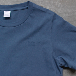 “comfortable clothes”プリントTシャツ/indigo blue 5枚目の画像