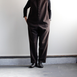 flannel wool overall/brown 7枚目の画像