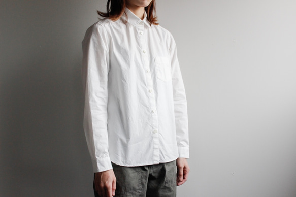 タイプライターコットンスタンダードシャツ/white 5枚目の画像