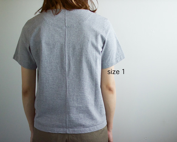 center back tshirt / gray heather/size2 5枚目の画像