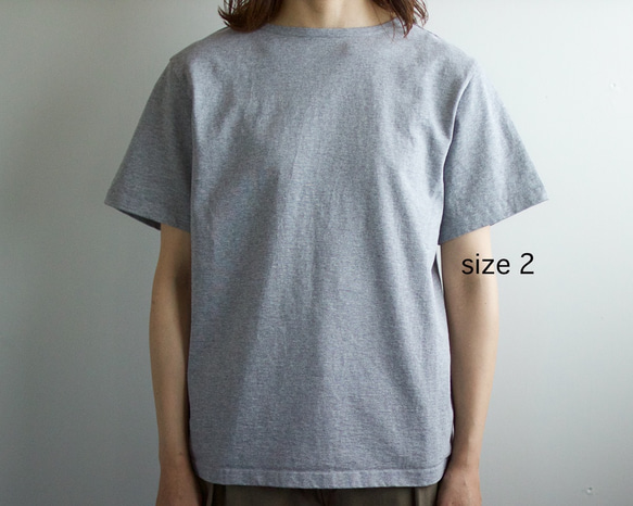 center back tshirt / gray heather/size2 6枚目の画像