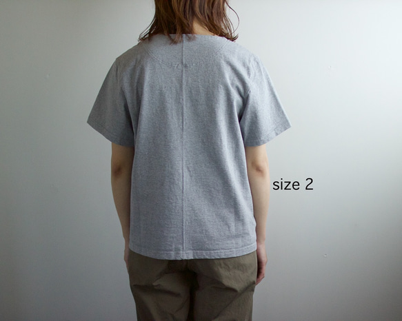 center back tshirt / gray heather/size2 8枚目の画像