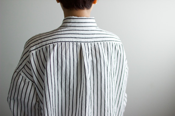 original cotton linen/ long shirt one piece/white 4枚目の画像