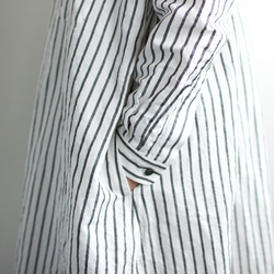 original cotton linen/ long shirt one piece/white 5枚目の画像