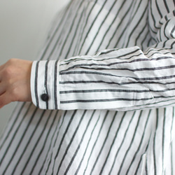 original cotton linen/ long shirt one piece/white 6枚目の画像