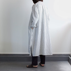 original cotton linen/ long shirt one piece/white 9枚目の画像