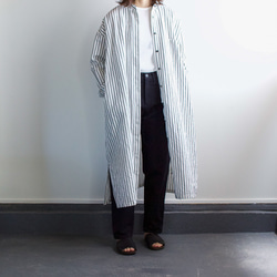 original cotton linen/ long shirt one piece/white 10枚目の画像