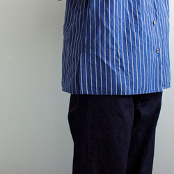 original cotton linen/ short sleeve shirt/blue 9枚目の画像