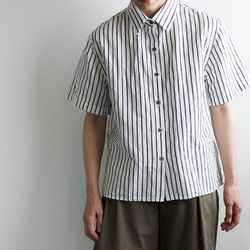 original cotton linen/ short sleeve shirt/white 1枚目の画像