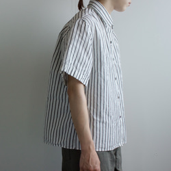 original cotton linen/ short sleeve shirt/white 2枚目の画像