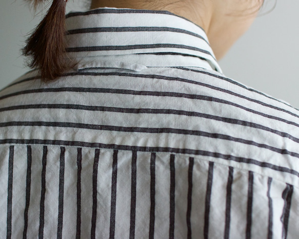 original cotton linen/ short sleeve shirt/white 5枚目の画像