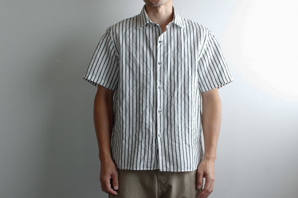 original cotton linen/ short sleeve shirt/white/size1と２(MAN) 2枚目の画像