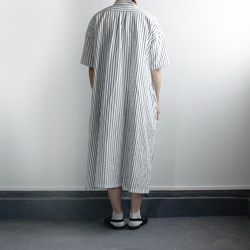 original cotton linen stripe/ one piece/white 5枚目の画像