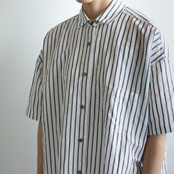 original cotton linen stripe/ one piece/white 7枚目の画像