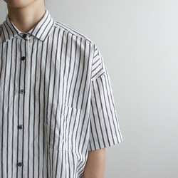 original cotton linen stripe/ one piece/white 8枚目の画像