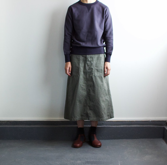 army cord/baker skirt/khaki 3枚目の画像