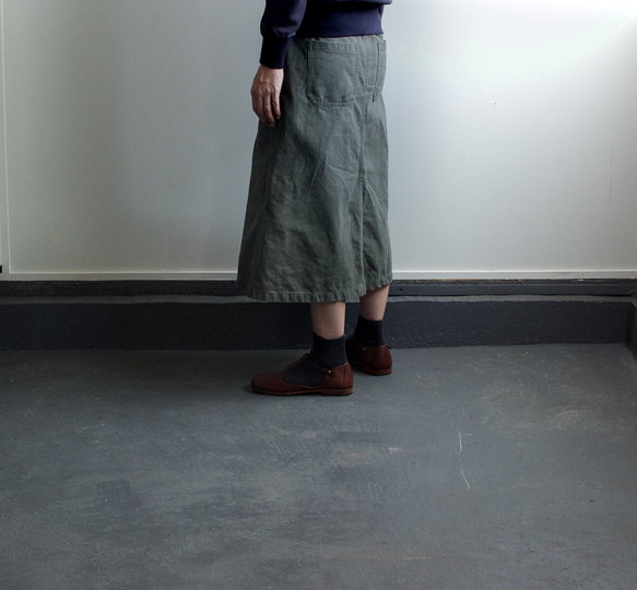 army cord/baker skirt/khaki 7枚目の画像