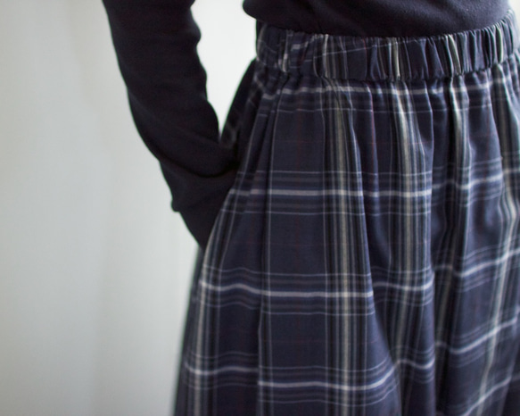 cottonrayon/tuckgather skirt/blue 8枚目の画像