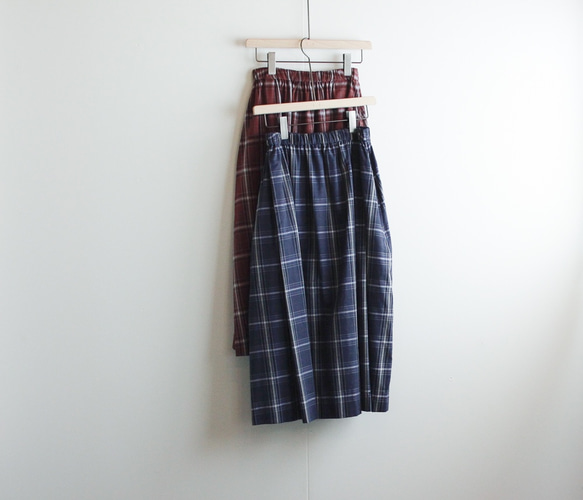 cottonrayon/tuckgather skirt/blue 10枚目の画像