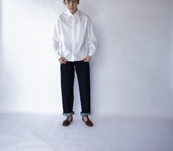 modest stitch shirt/white 10枚目の画像