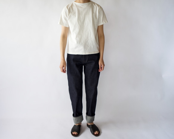 pablo cotton/center back tshirt / white/size2 4枚目の画像